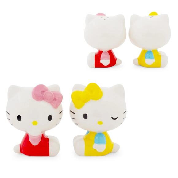 Hello kitty ceramic salt and pepper shaker set NEW never opened dinner ware - Picture 1 of 8